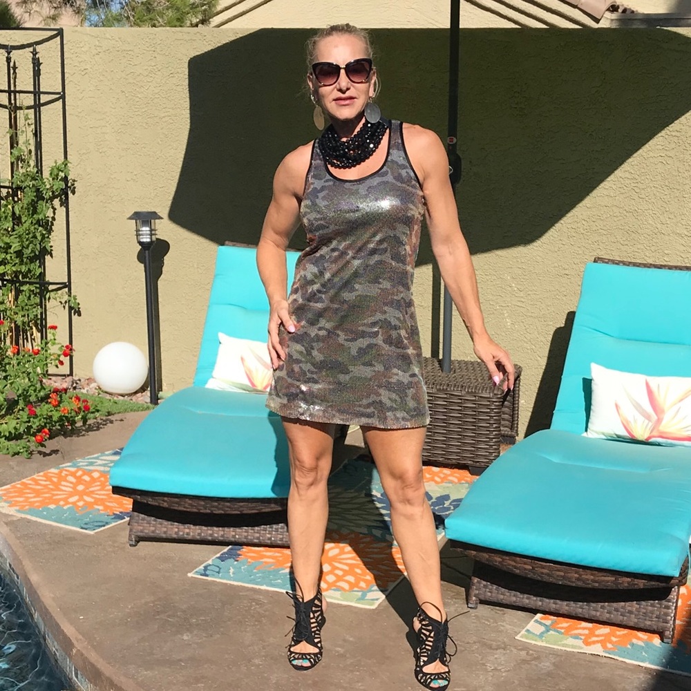 Betsey Johnson Sparkling Camouflage Mini Dress - Picture 8 of 8